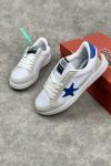 MOCE Ballstar GGDB/GoldenGoose Spor Yıldız Detaylı Spor Ayakkabı Beyaz-Mavi