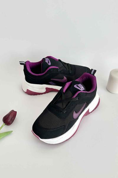 MOCE Yüksek Tabanlı Air Model Spor Ayakkabı Siyah Mor